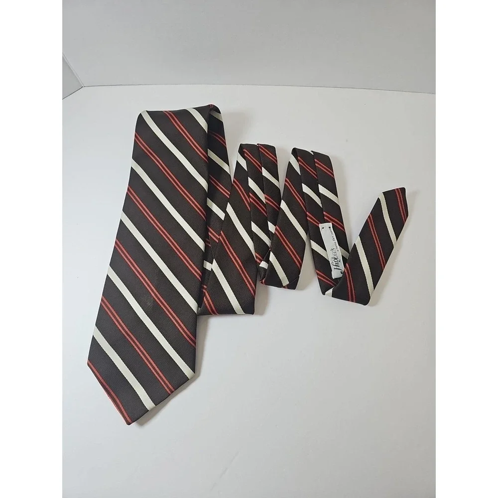 Vintage Christian Dior Cravates Scroll Striped Tie ALL SILK Excellent Condition‎
